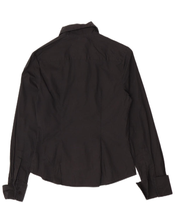 Mossimo Camicia formale da donna UK 10 Small Black Cotton