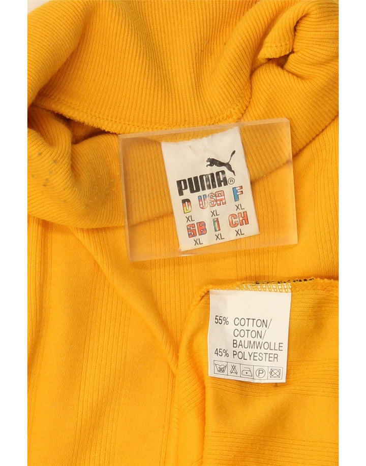Maglia Puma da uomo a maniche lunghe XL in cotone a righe gialle