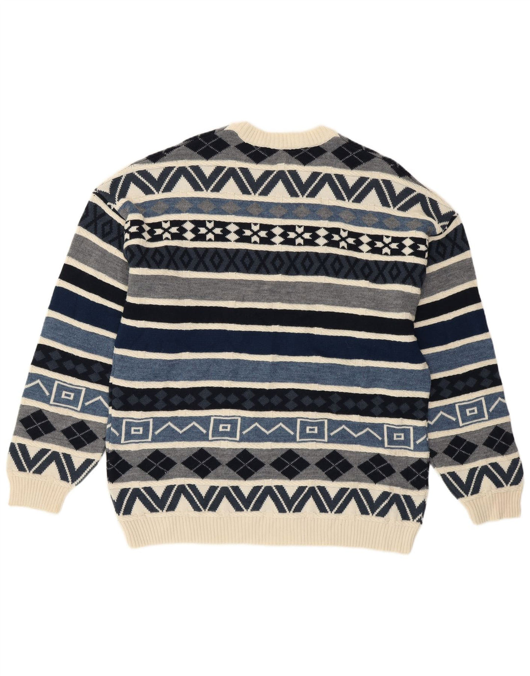 Maglione maglione girocollo da uomo Il Granchio grande blu geometrico