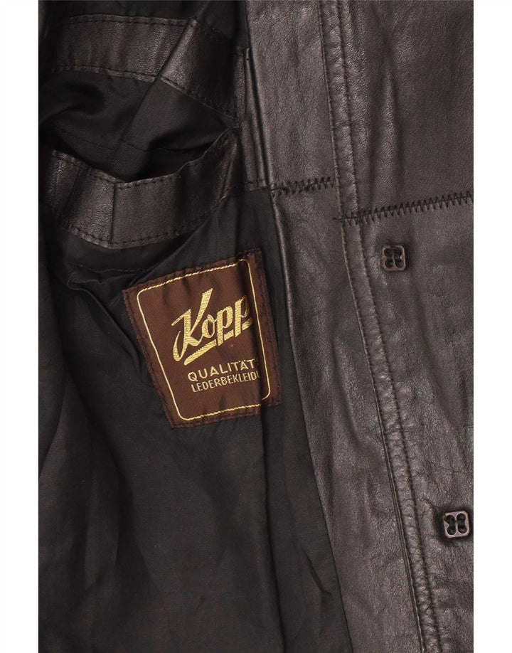 Giacca in pelle vintage da uomo UK 38 media nera