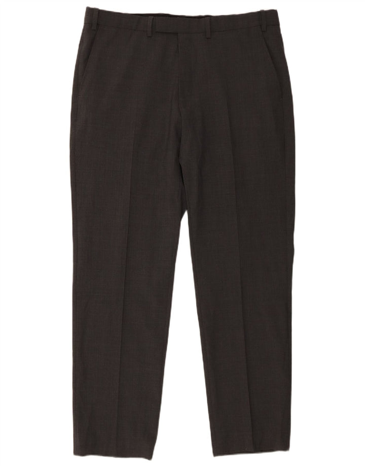 Pantaloni da abito vestibilità regolare da uomo Marks & Spencer W36 L31 lana grigia
