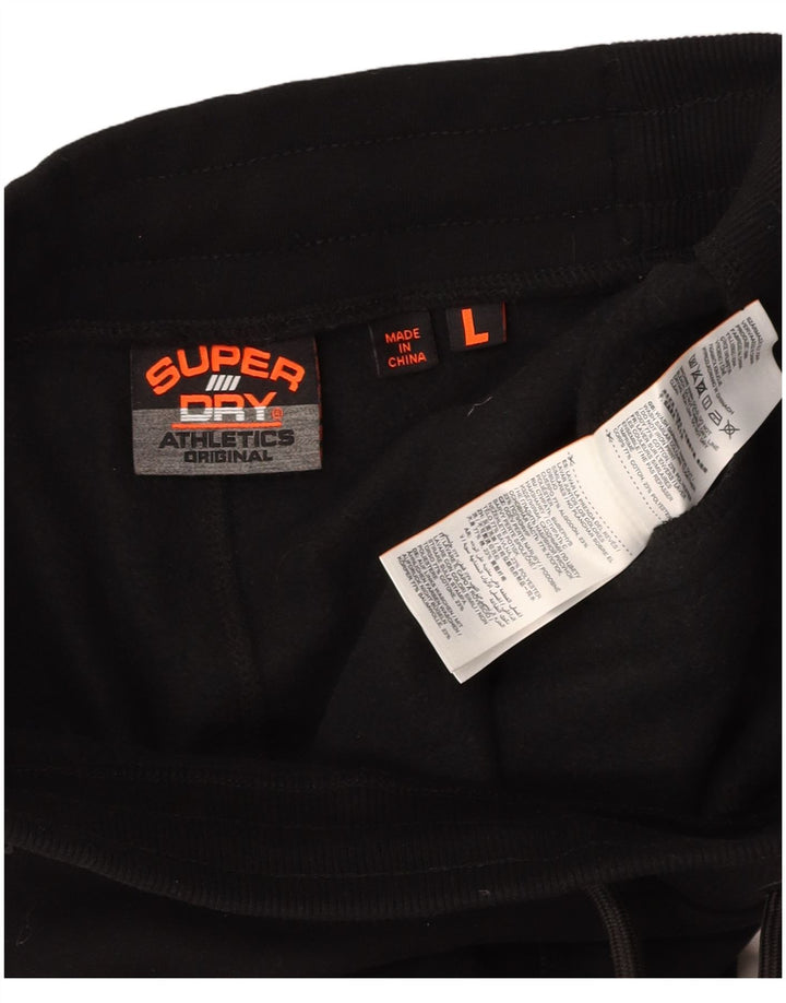 Pantaloni da tuta da uomo SUPERDRY Joggers grandi in cotone nero