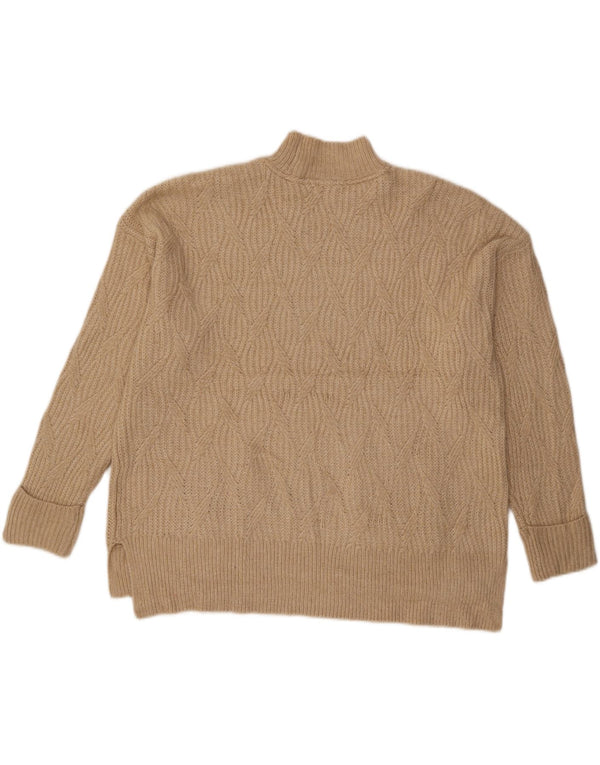 Maglione maglione a collo alto da donna Fat Face UK 14 Large Beige Argyle/Diamond