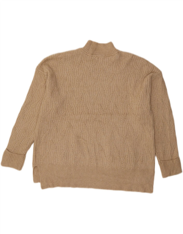 Maglione maglione a collo alto da donna Fat Face UK 14 Large Beige Argyle/Diamond