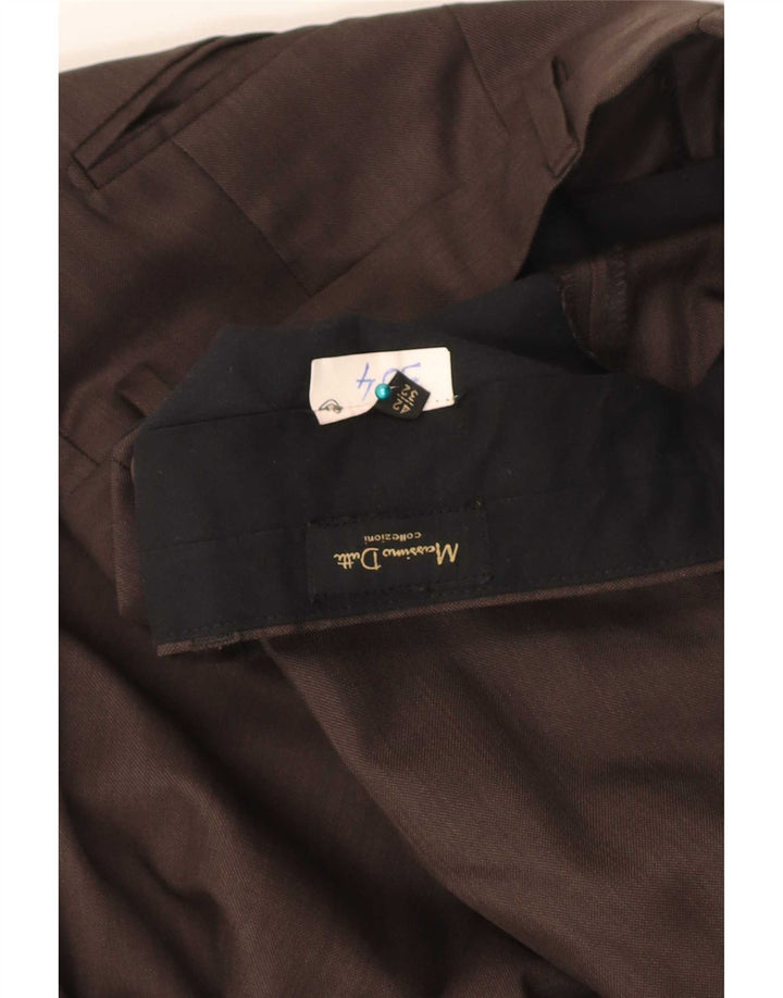 Pantaloni da abito dritti da uomo Massimo Dutti EU 42 Large W32 L28 Marrone