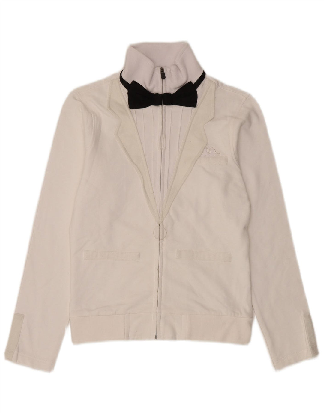 Giacca da tuta da donna Kappa UK 12 cotone bianco medio