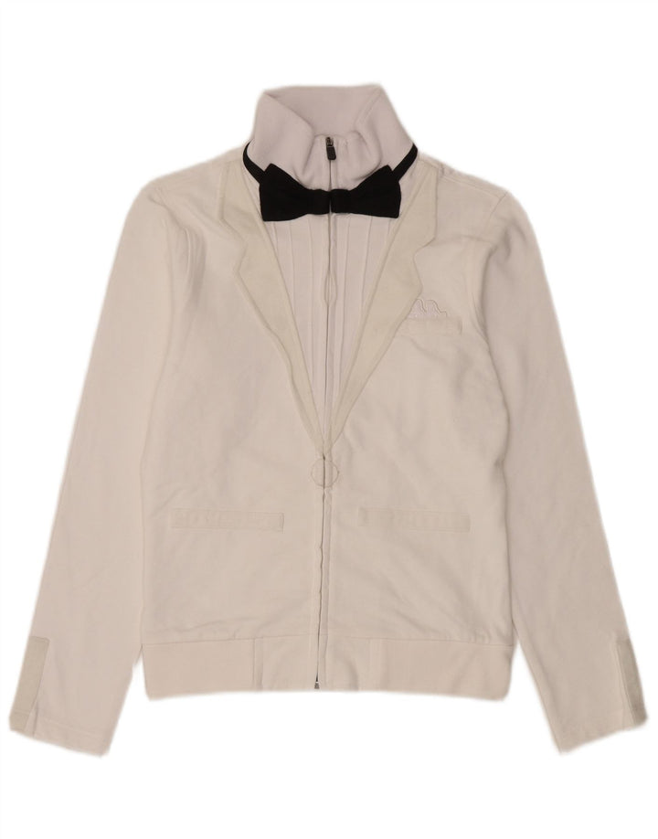 Giacca da tuta da donna Kappa UK 12 cotone bianco medio