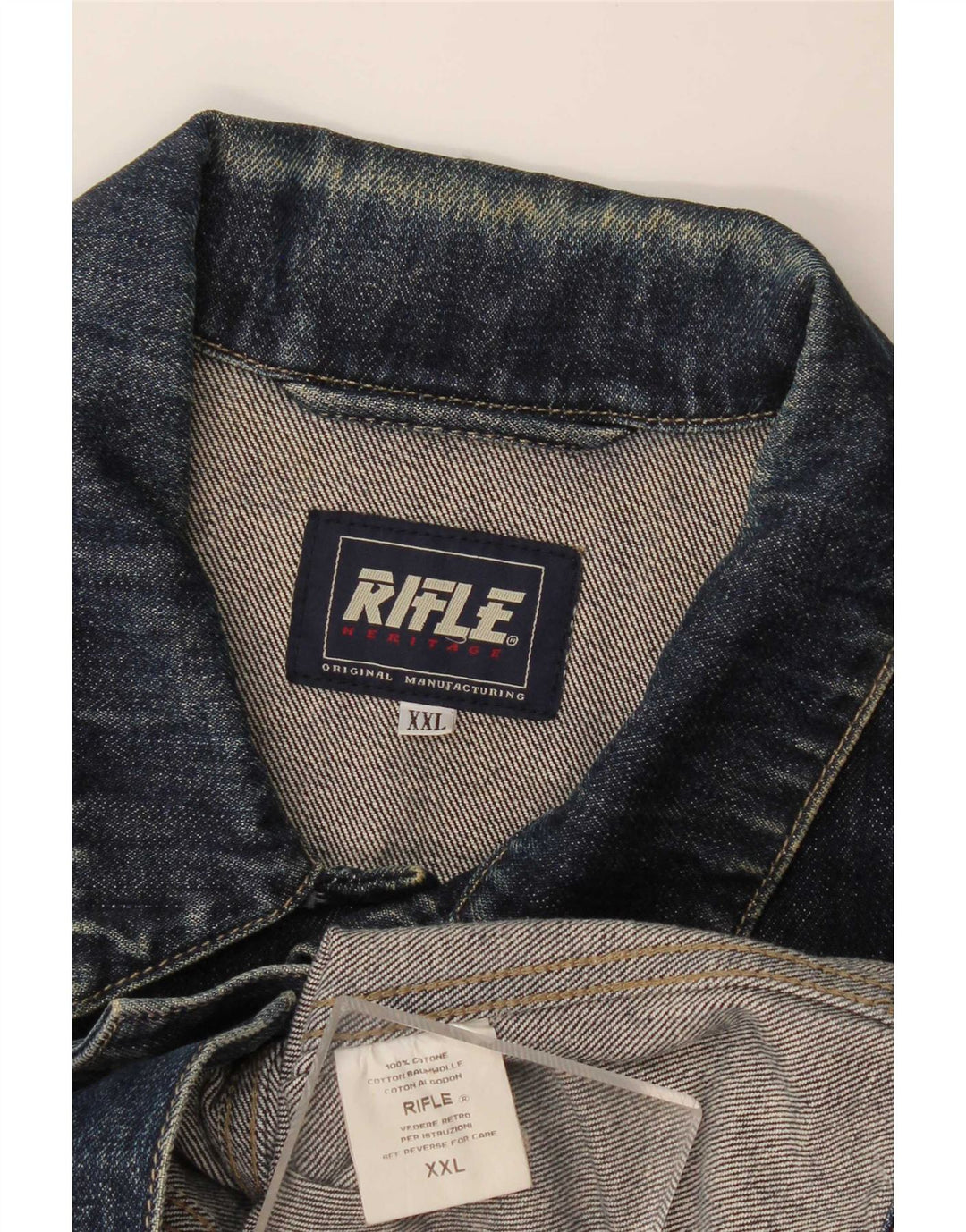 Giacca di jeans da donna Rifle UK 20 2XL Cotone blu navy