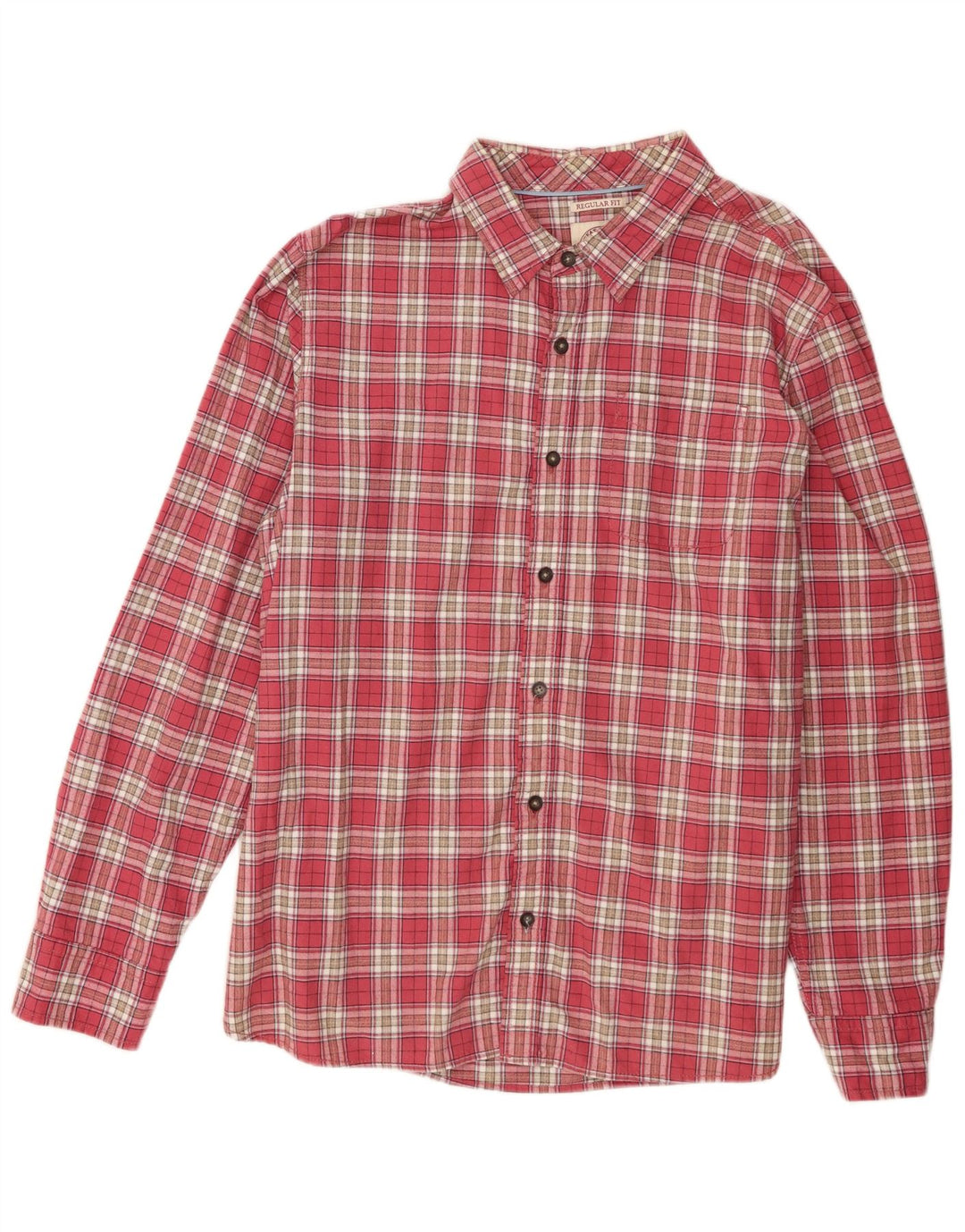Camicia da uomo vestibilità regolare Fat Face 2XL cotone a quadri rosa