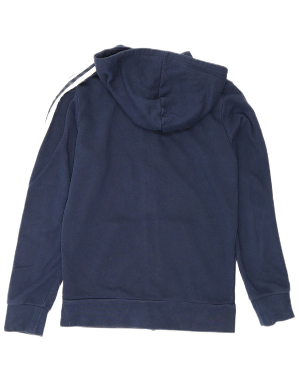 Felpa con cappuccio e zip da uomo Adidas XS in cotone blu navy