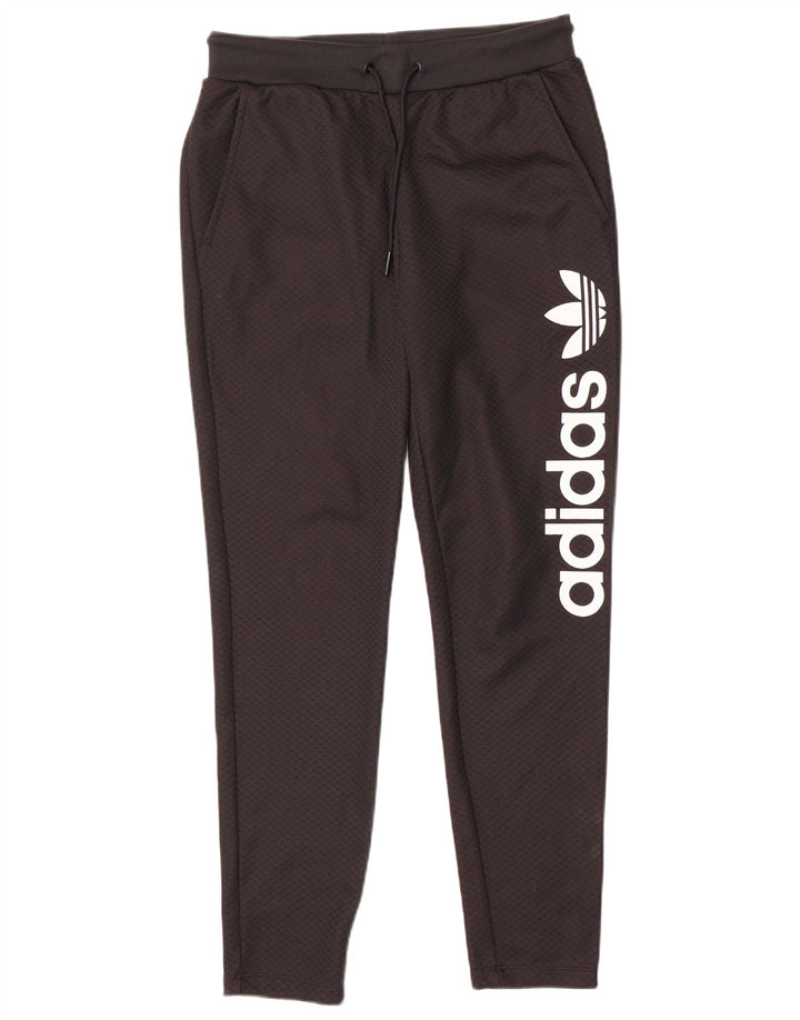 Pantaloni da tuta con grafica Adidas da donna UK 10 Small Poliestere nero
