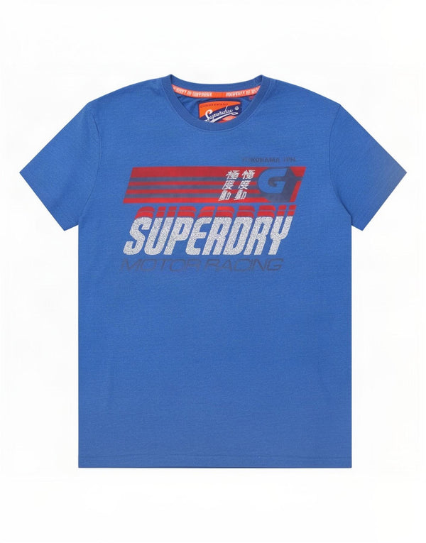 T-shirt grafica da uomo Superdry Top XL in cotone blu