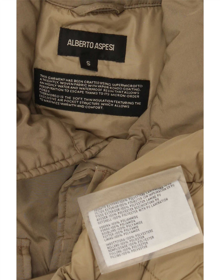 Alberto Aspesi Giacca imbottita militare da uomo UK 36 Small Marrone Poliestere