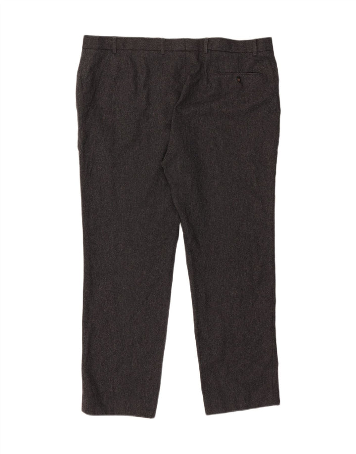 Pantaloni da abito dritti da uomo Marks & Spencer W42 L31 lana grigia