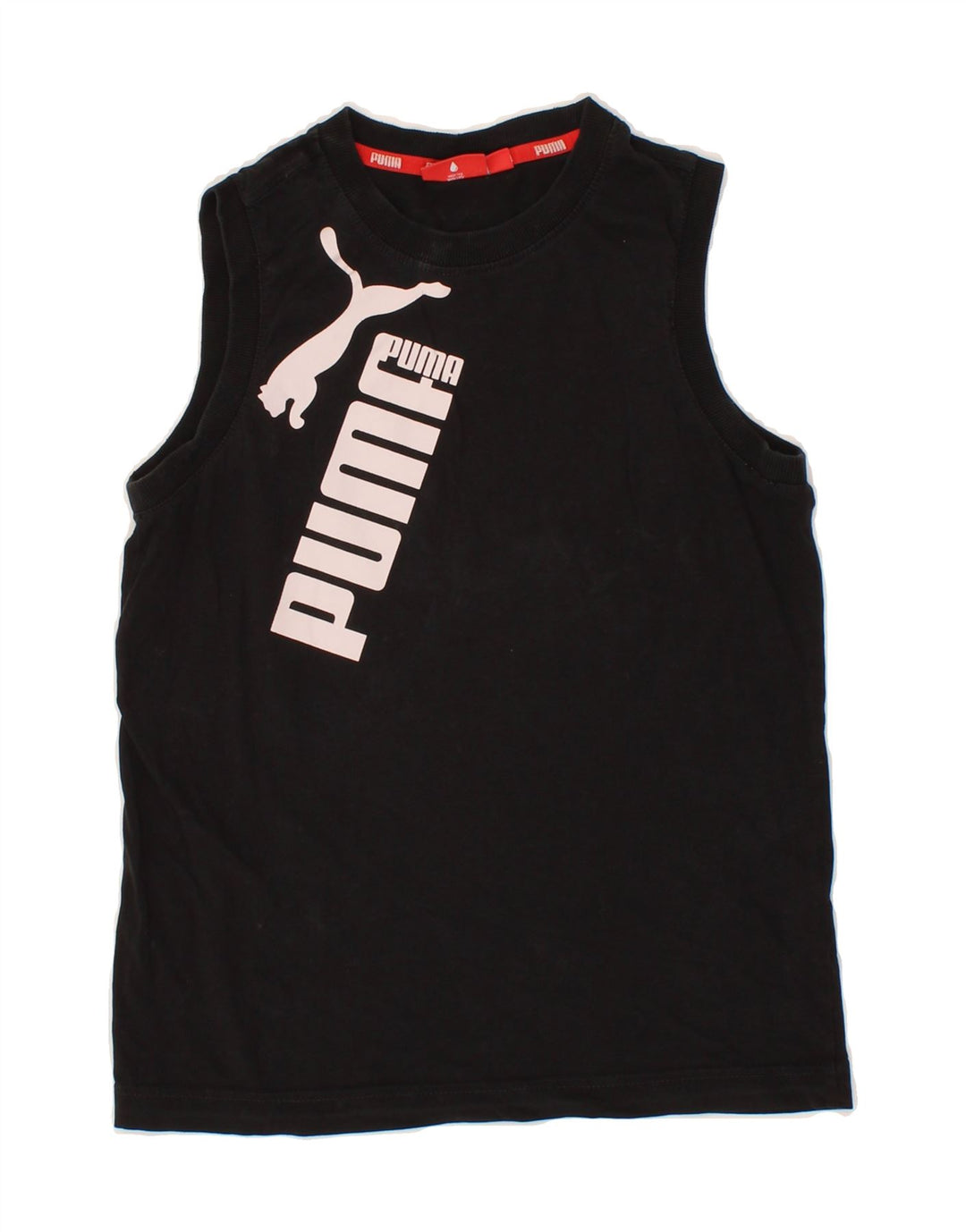 PUMA Boys Graphic Vest Top 11-12 Years Black Vintage Puma and Second-Hand Puma from Messina Hembry 