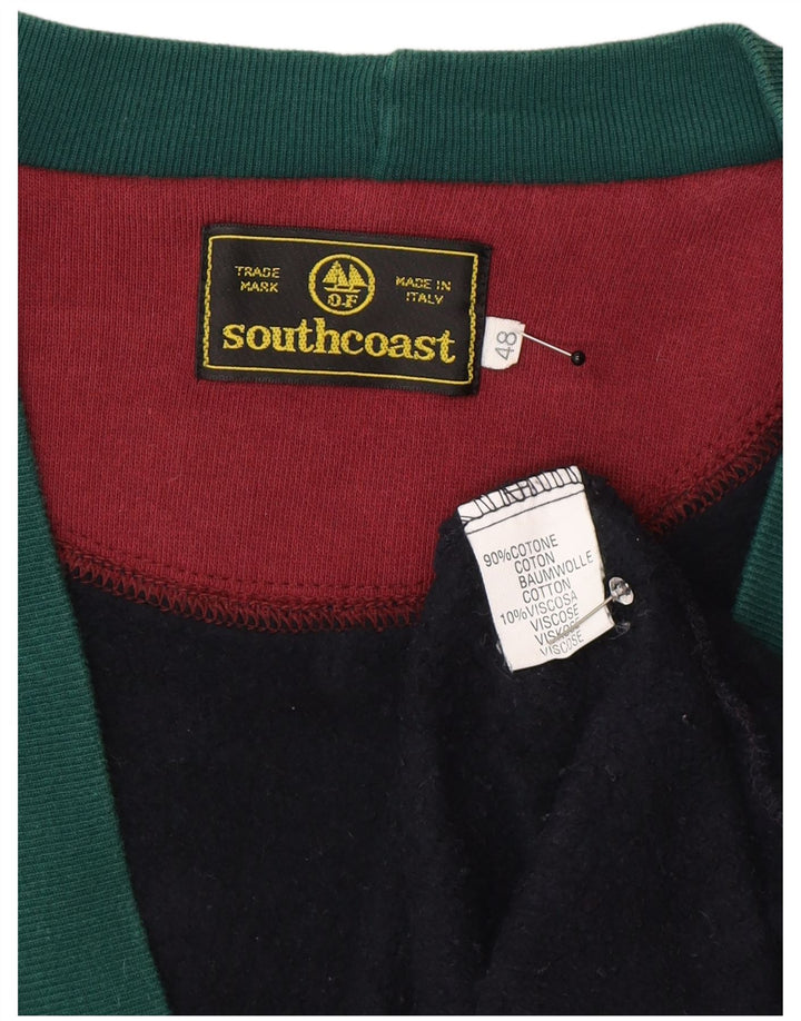 Maglione cardigan da uomo della South Coast IT 48 Blocco colore blu navy medio