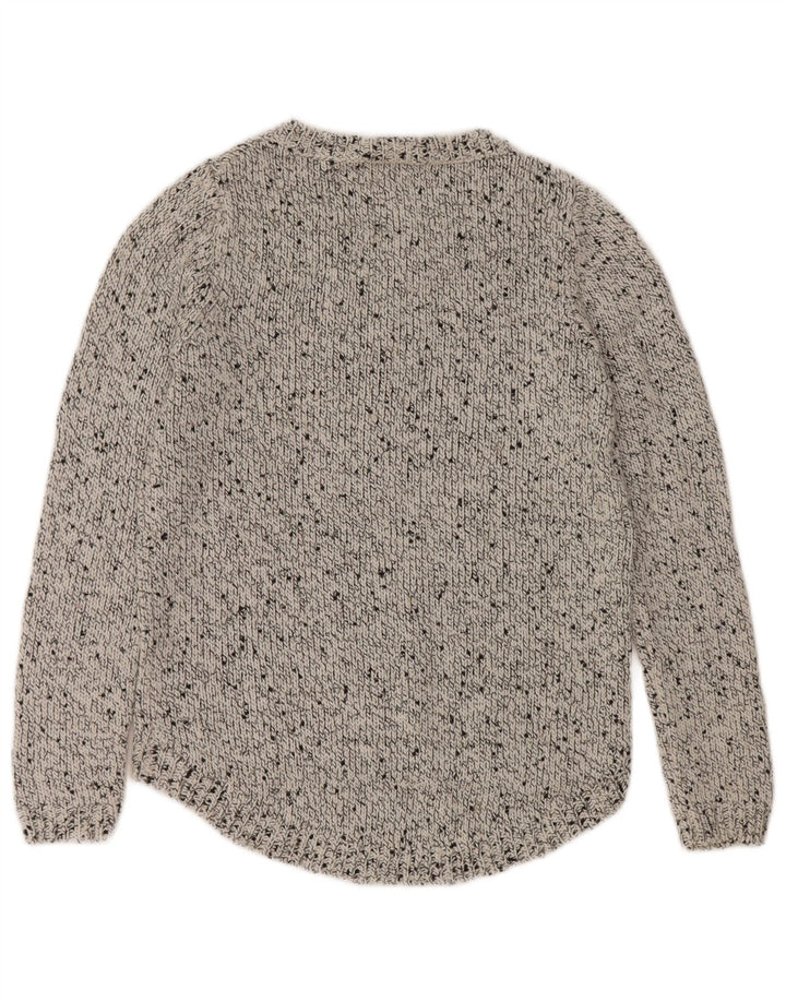 Maglione maglione con scollo a barca da donna Marks & Spencer UK 12 Grigio medio chiazzato
