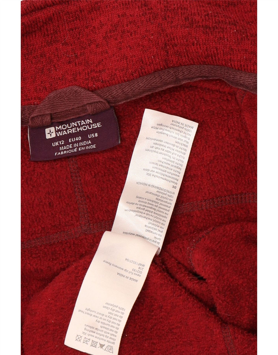 Giacca da tuta da donna Mountain Warehouse UK 12 poliestere rosso medio