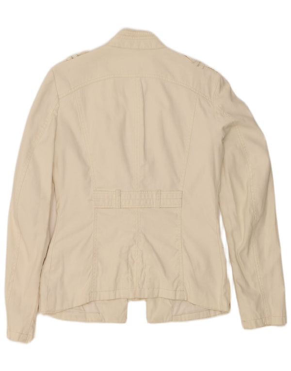 Giacca militare da donna Guess UK 14 Large in nylon bianco sporco