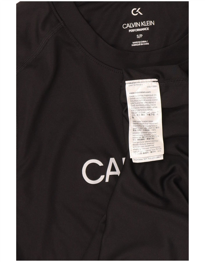 T-shirt grafica da uomo Calvin Klein Top piccola in poliestere nero