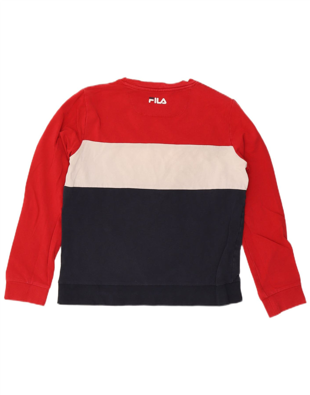 Felpa grafica da donna Fila, maglione UK 16, grande, multicolore, color block