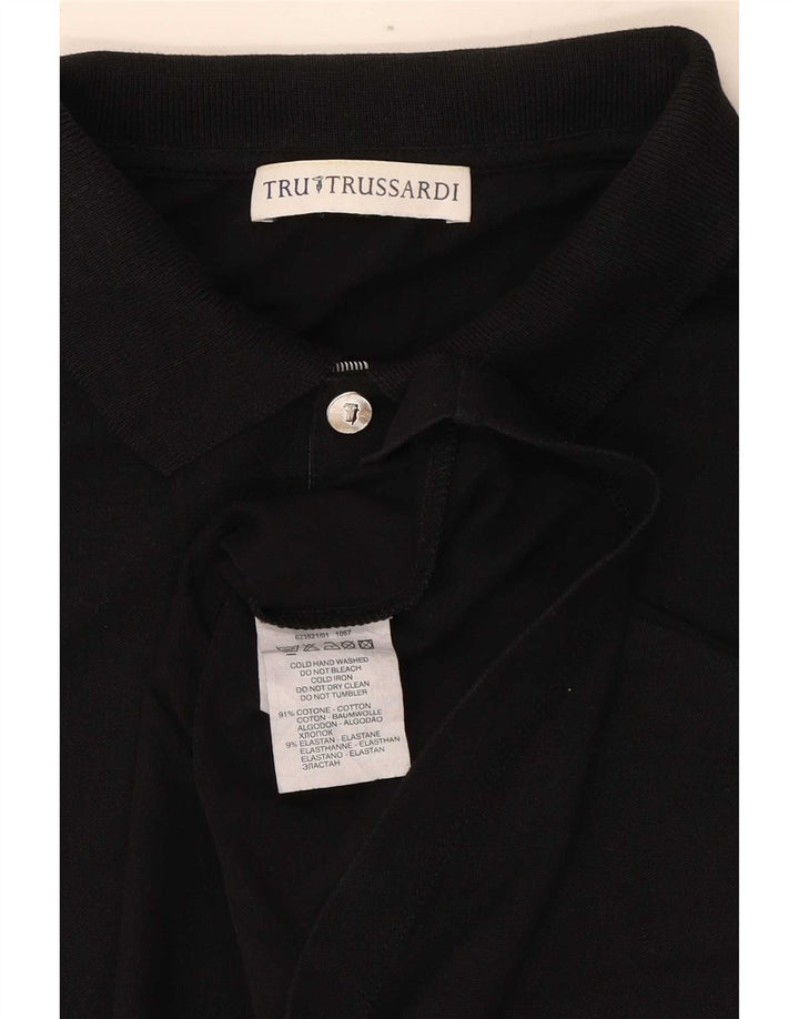 Polo Uomo Trussardi Manica Lunga Small Nera in Cotone