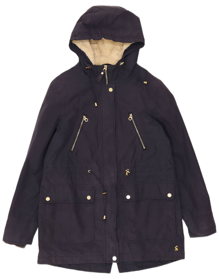 Giacca antipioggia oversize con cappuccio da donna Joules UK 8 piccola in cotone blu navy