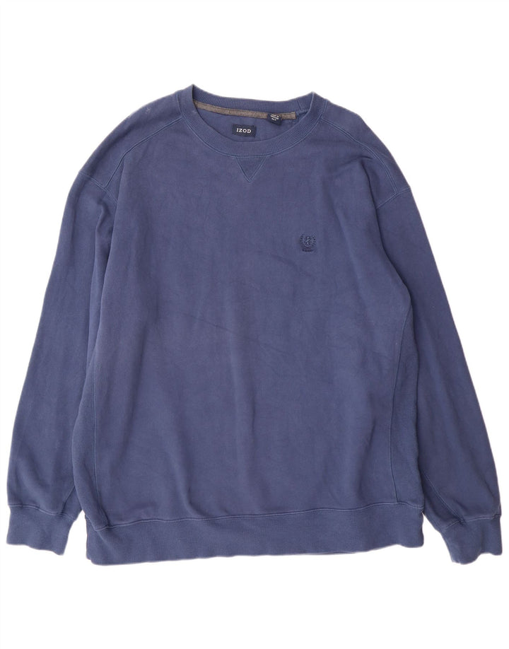 Felpa alta da uomo Izod maglione XL cotone blu navy