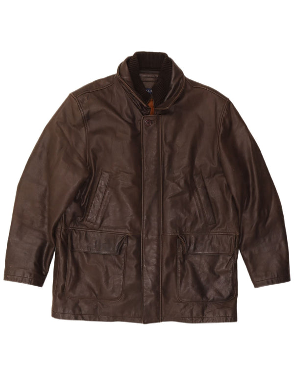 Giacca in pelle da uomo Reed UK 40 grande marrone