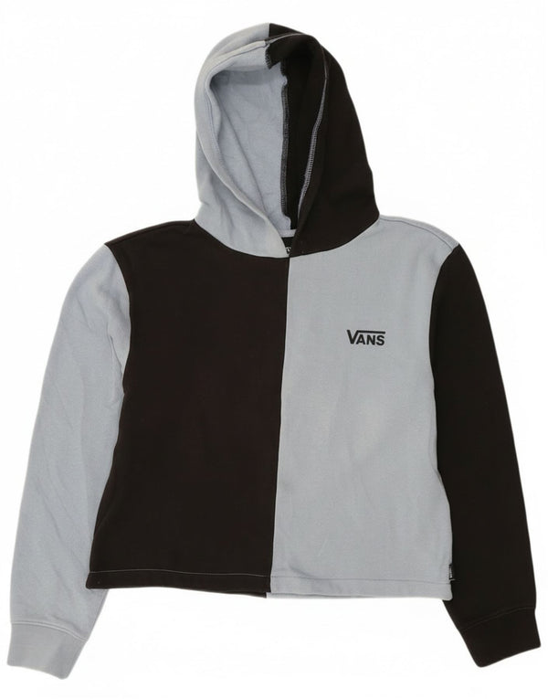 Maglione corto con cappuccio per ragazze Vans 10-11 anni in cotone color block blu medio