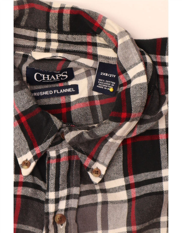 Chaps Camicia da uomo in flanella grande 2XL Cotone a quadri nero