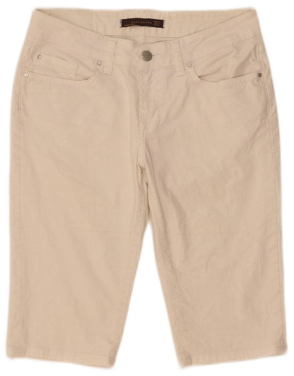 Pantaloncini di jeans da donna Zara EU 38 piccoli W28 cotone beige