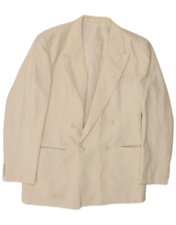 Giacca blazer lunga doppiopetto da uomo St Michael UK 42 grande bianca