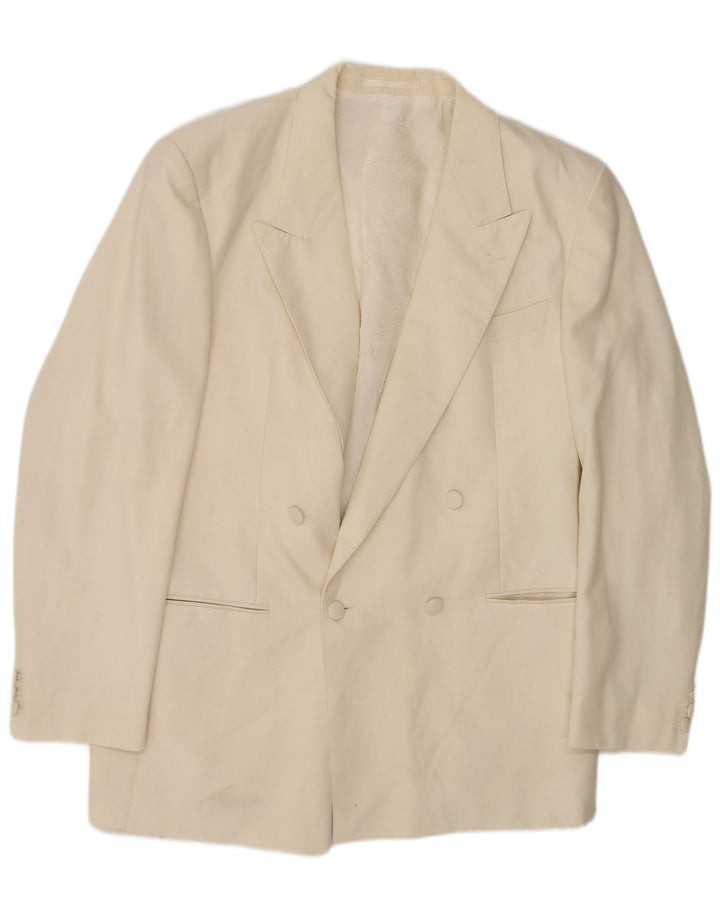 Giacca blazer lunga doppiopetto da uomo St Michael UK 42 grande bianca