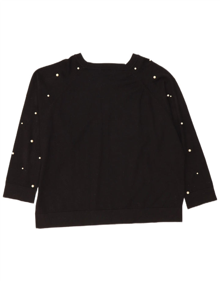 Maglione maglione oversize con scollo a barca da donna Zara UK 14 medio nero