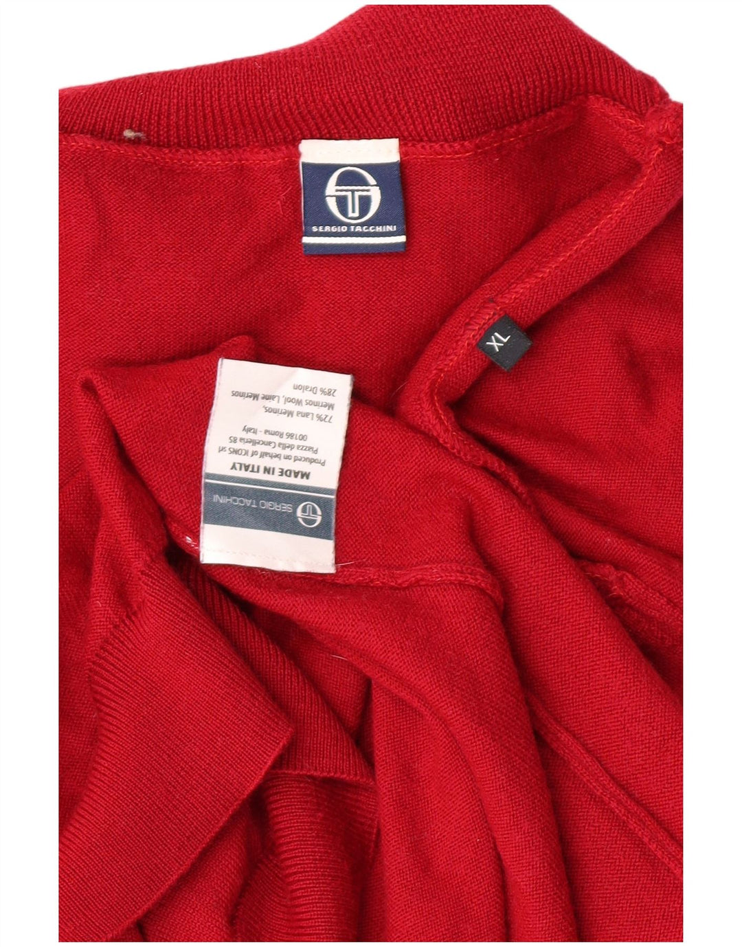 SERGIO TACCHINI Maglione maglione collo alto da donna UK 18 XL Rosso classico