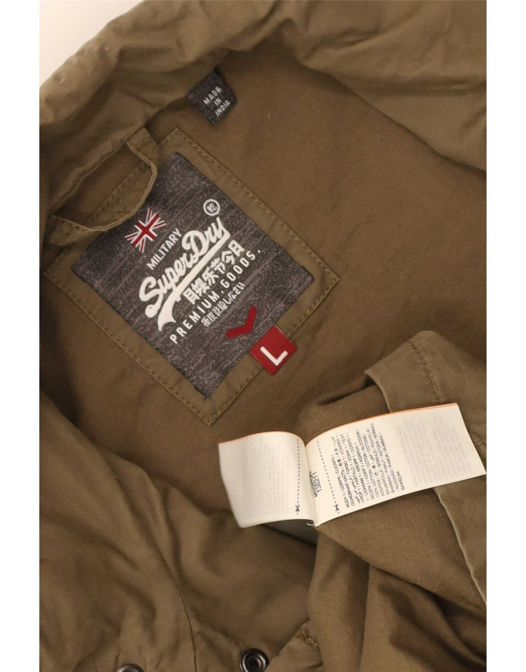 Giacca militare da uomo Superdry UK 40 grande cotone kaki