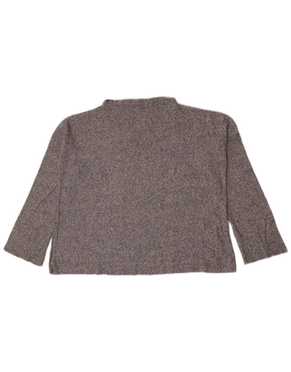 Top Zara da donna oversize a maniche lunghe UK 10 piccolo grigio chiazzato