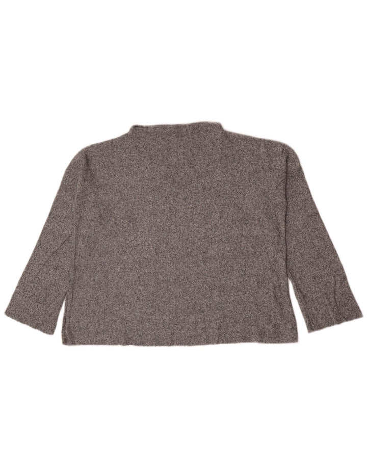 Top Zara da donna oversize a maniche lunghe UK 10 piccolo grigio chiazzato