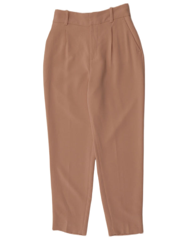 Pantaloni casual affusolati a vita alta da donna Zara piccoli W26 L28 Beige