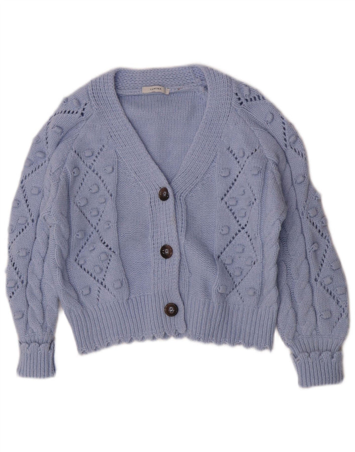 Maglione cardigan da donna Lumina UK 16 Large Blu in poliammide