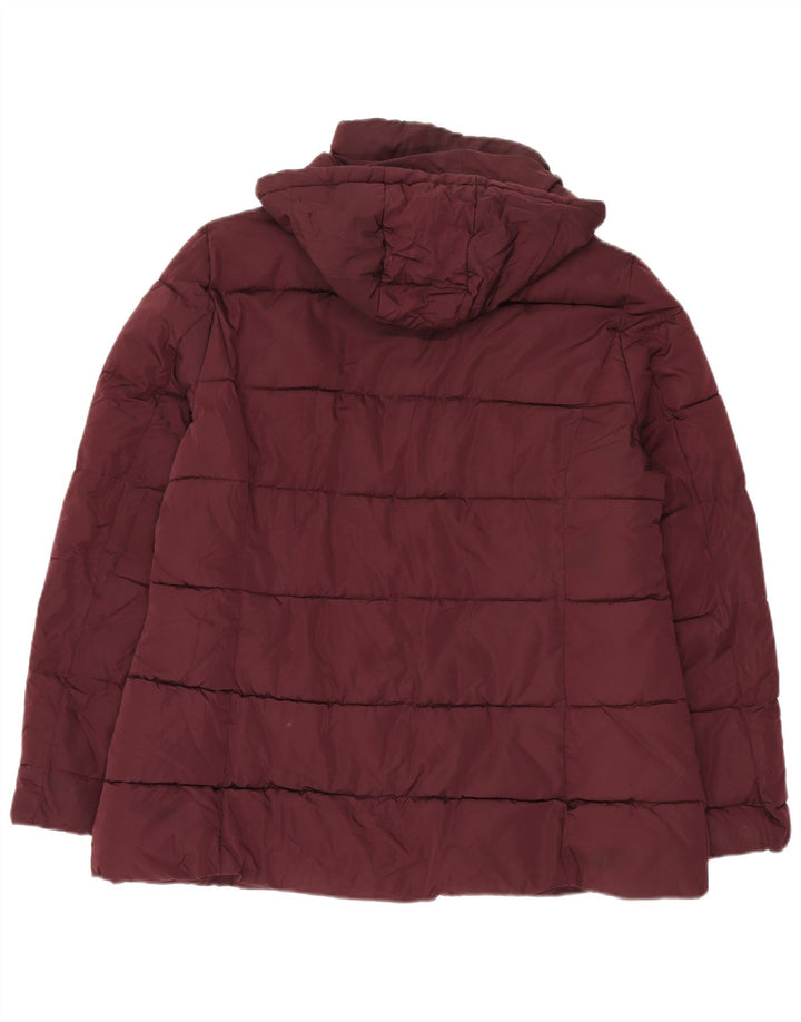 Giacca imbottita con cappuccio da donna Tommy Hilfiger UK 16 Large Bordeaux Poliestere