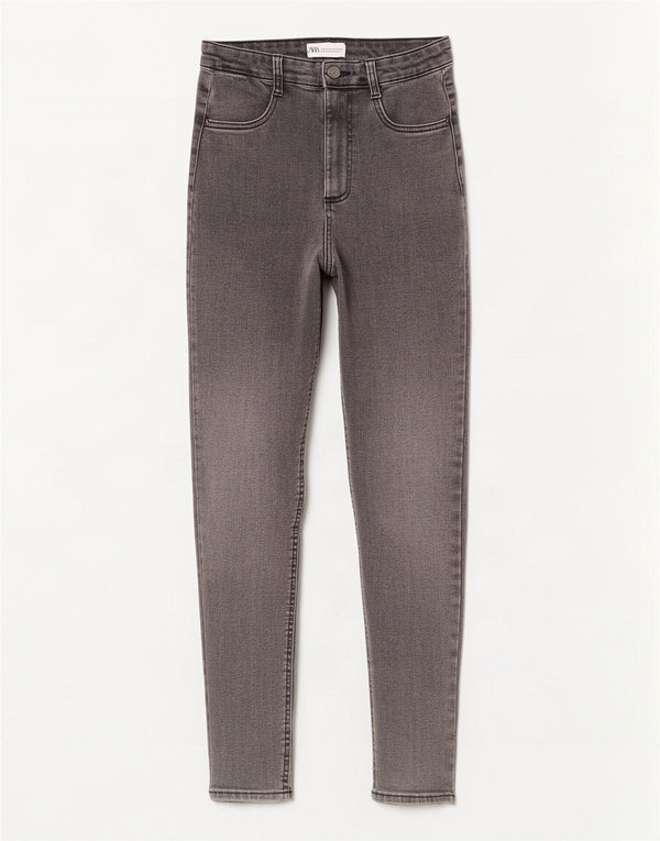 Jeans skinny a vita alta da donna Zara EU 36 XS W26 L28 Grigio