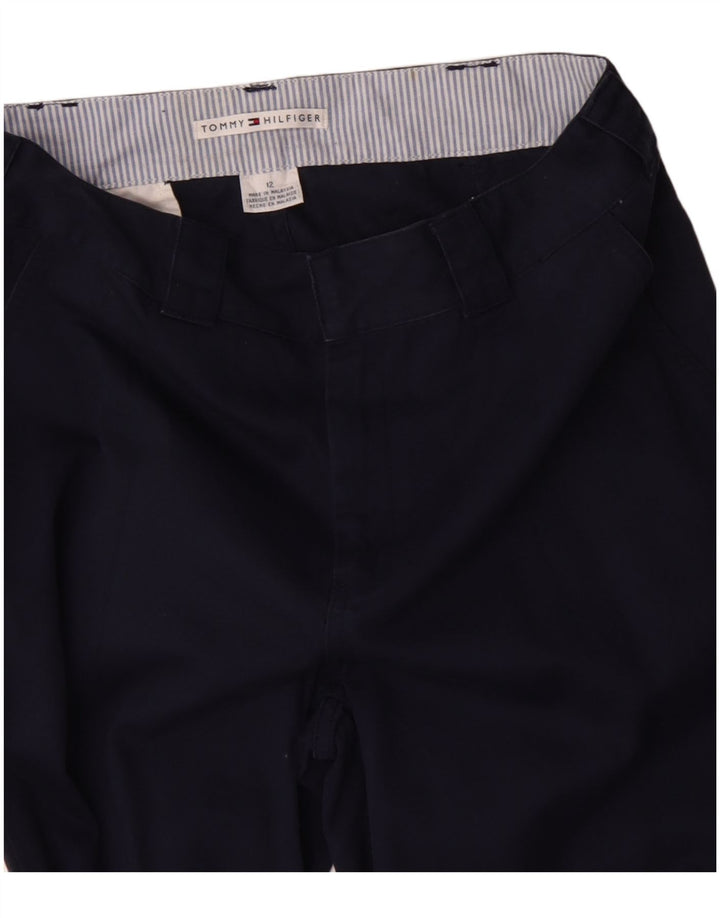 TOMMY HILFIGER Pantaloni chino bootcut da donna US 12 Large W32 L30 Blu navy