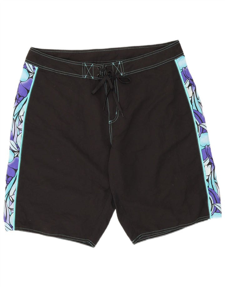 Pantaloncini da bagno con grafica da uomo Autograph XL neri