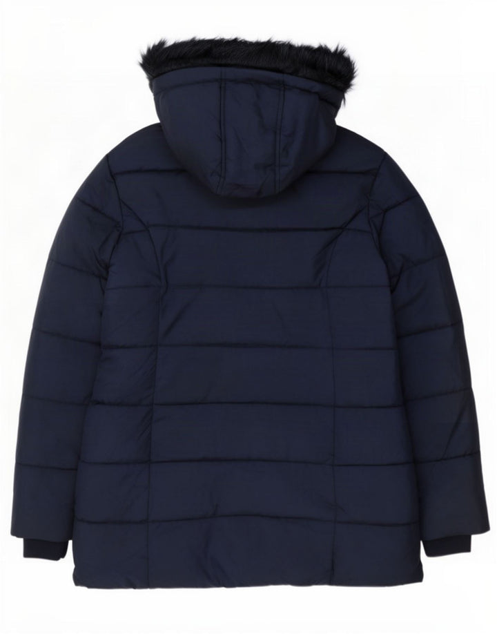 Giacca imbottita con cappuccio Marks & Spencer per ragazze 12-13 anni in poliestere blu navy