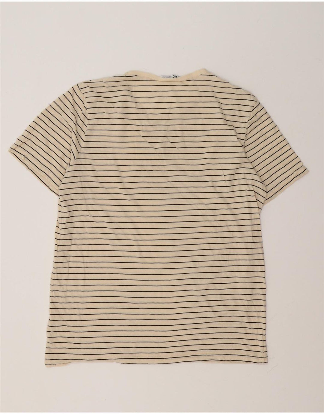 T-shirt Zara da uomo Top grande in cotone a righe beige