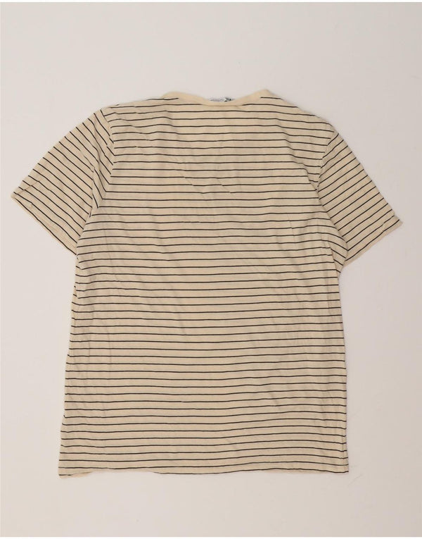 T-shirt Zara da uomo Top grande in cotone a righe beige