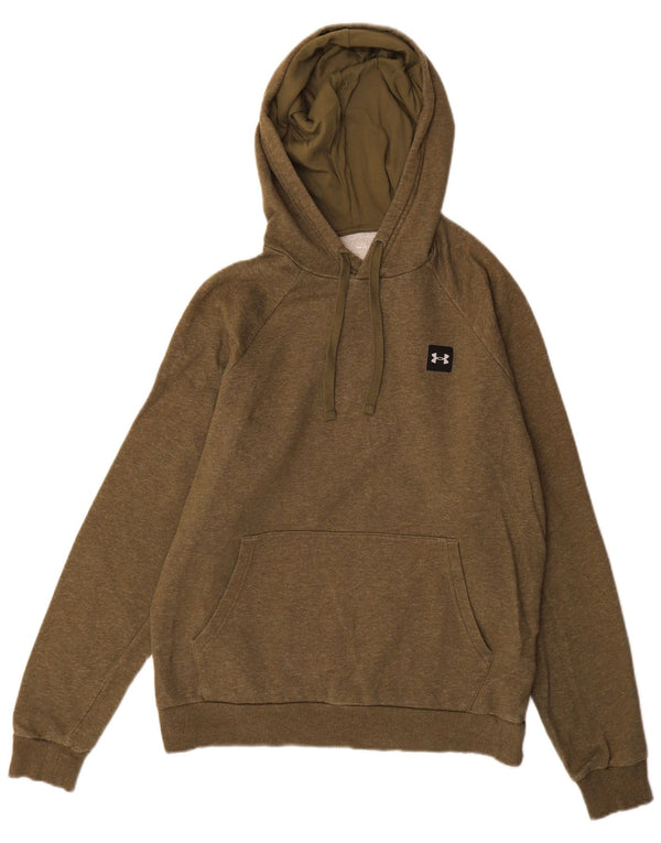Felpa con cappuccio da uomo Under Armour piccola in cotone screziato color kaki