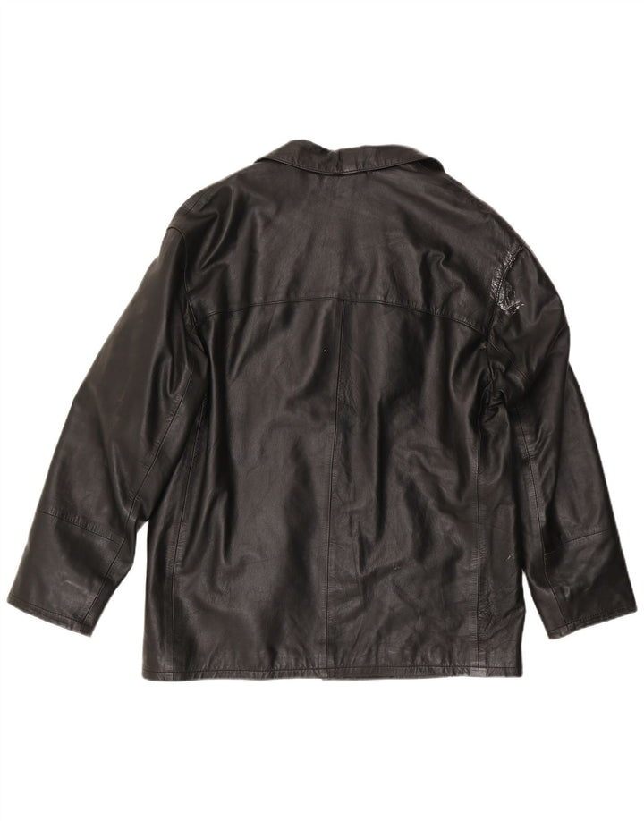Giacca Blazer in Pelle da Uomo a 4 Bottoni Conbipel IT 48 Pelle Nera Media